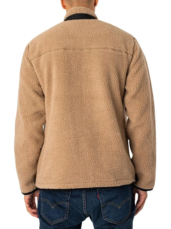 Schott Borg Fleece Jacket - Beige