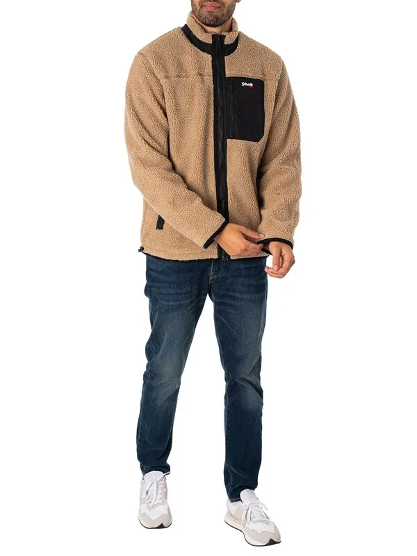 Schott Borg Fleece Jacket - Beige