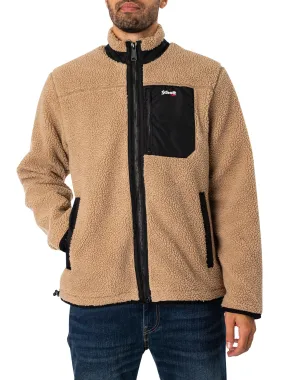 Schott Borg Fleece Jacket - Beige