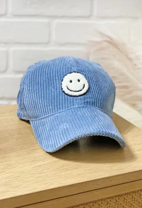 Smiles Corduroy Hat - Dusty Blue - Buy Now.