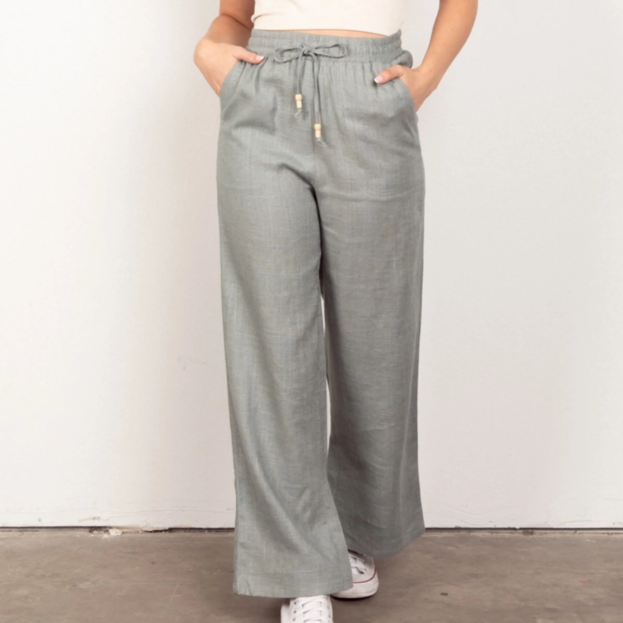 Solid Linen Beach Pants