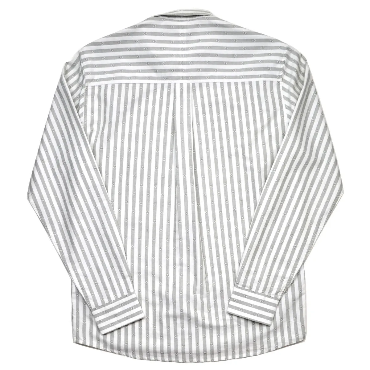 Soulland Goldsmith White Green Striped Button-down Shirt