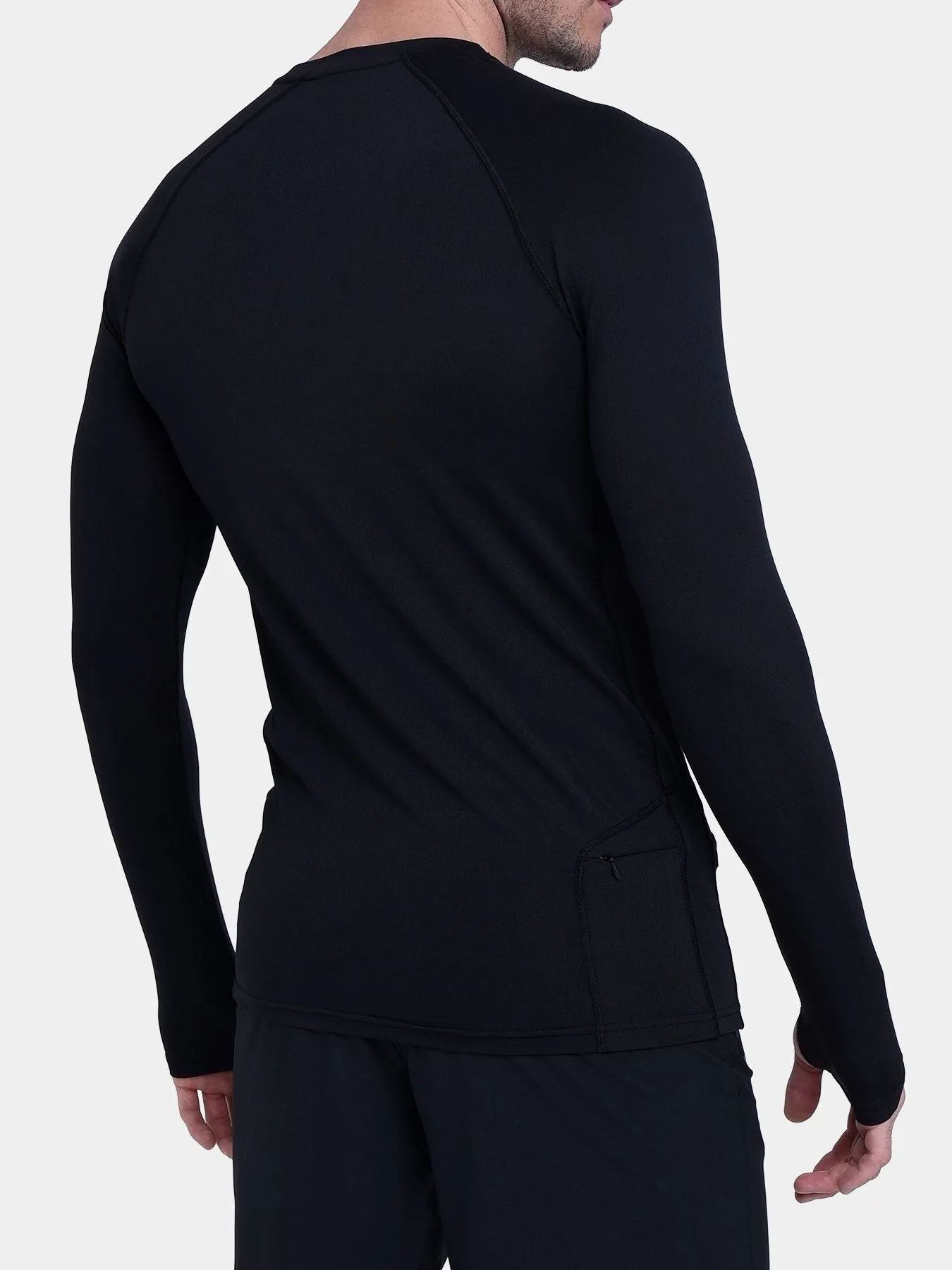 Stamina Running Top for Men with Thumbholes & Zip Pocket