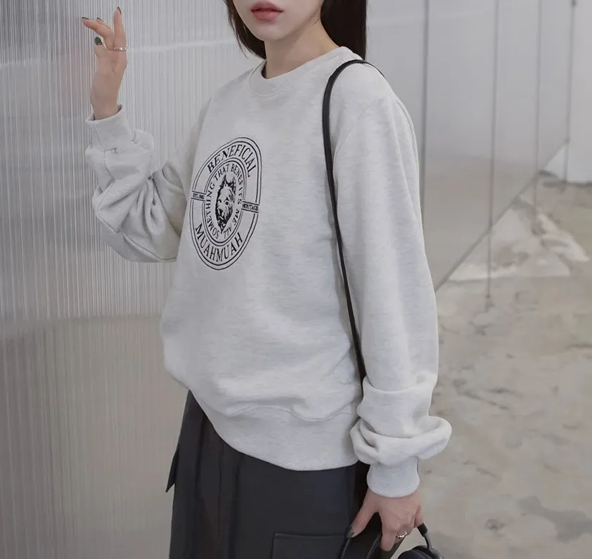 Street Style Long Sleeve Cotton Logo Shirt