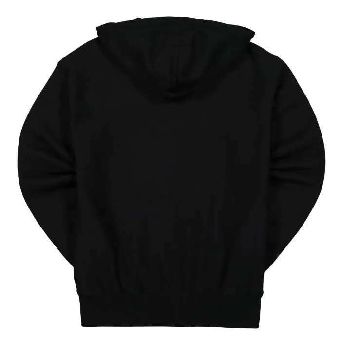 Street style long sleeves plain cotton logo hoodies - Ready Made