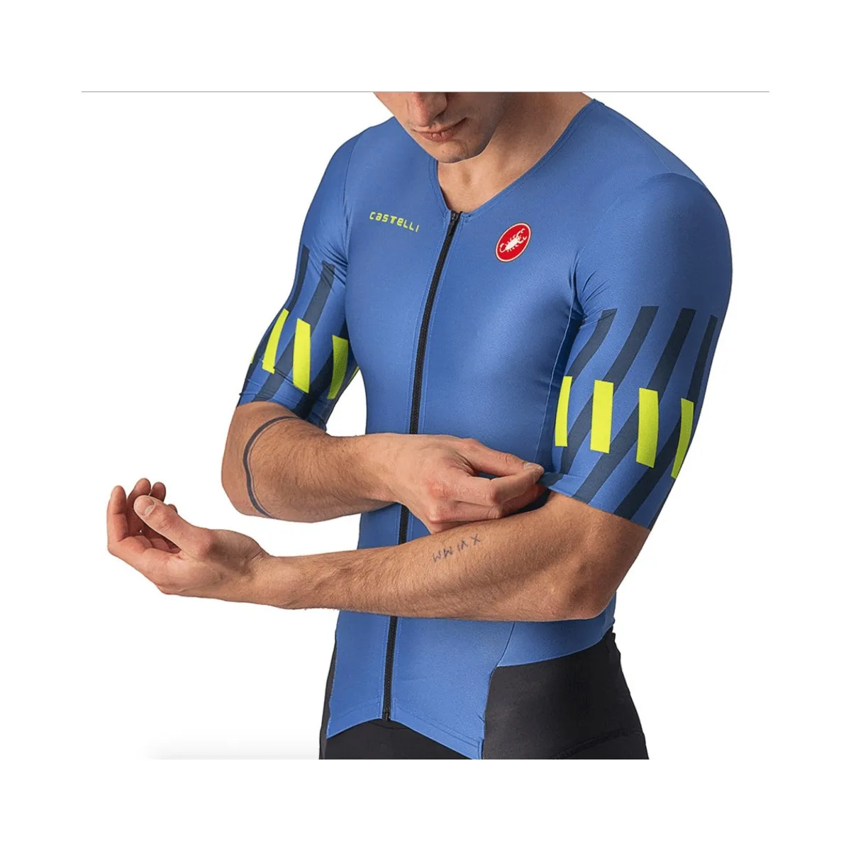 Suit Castelli Free Sanremo 2 Rosso Corsa Blue Lime Green - Shop Now!