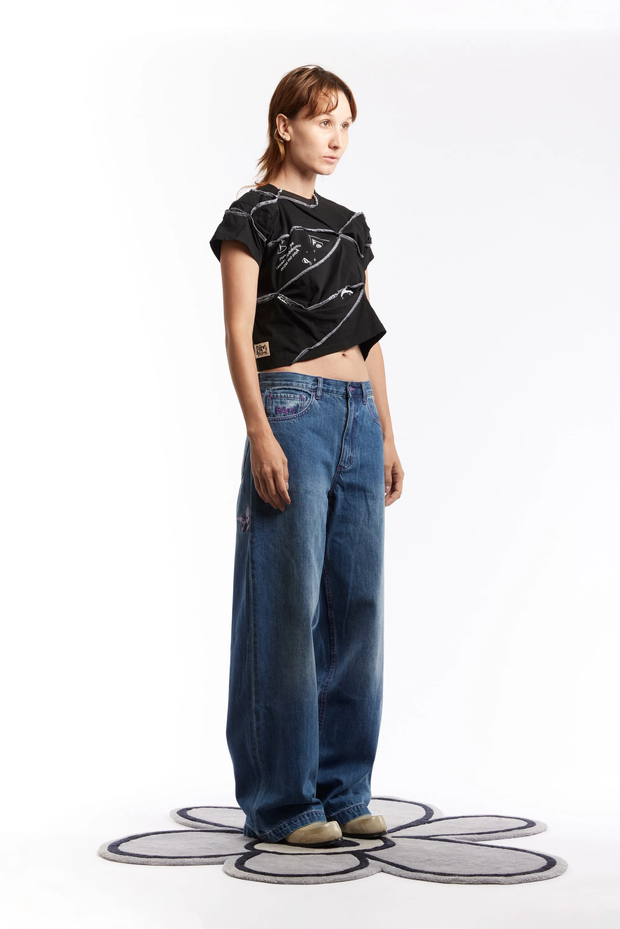 Tall wide leg denim jeans