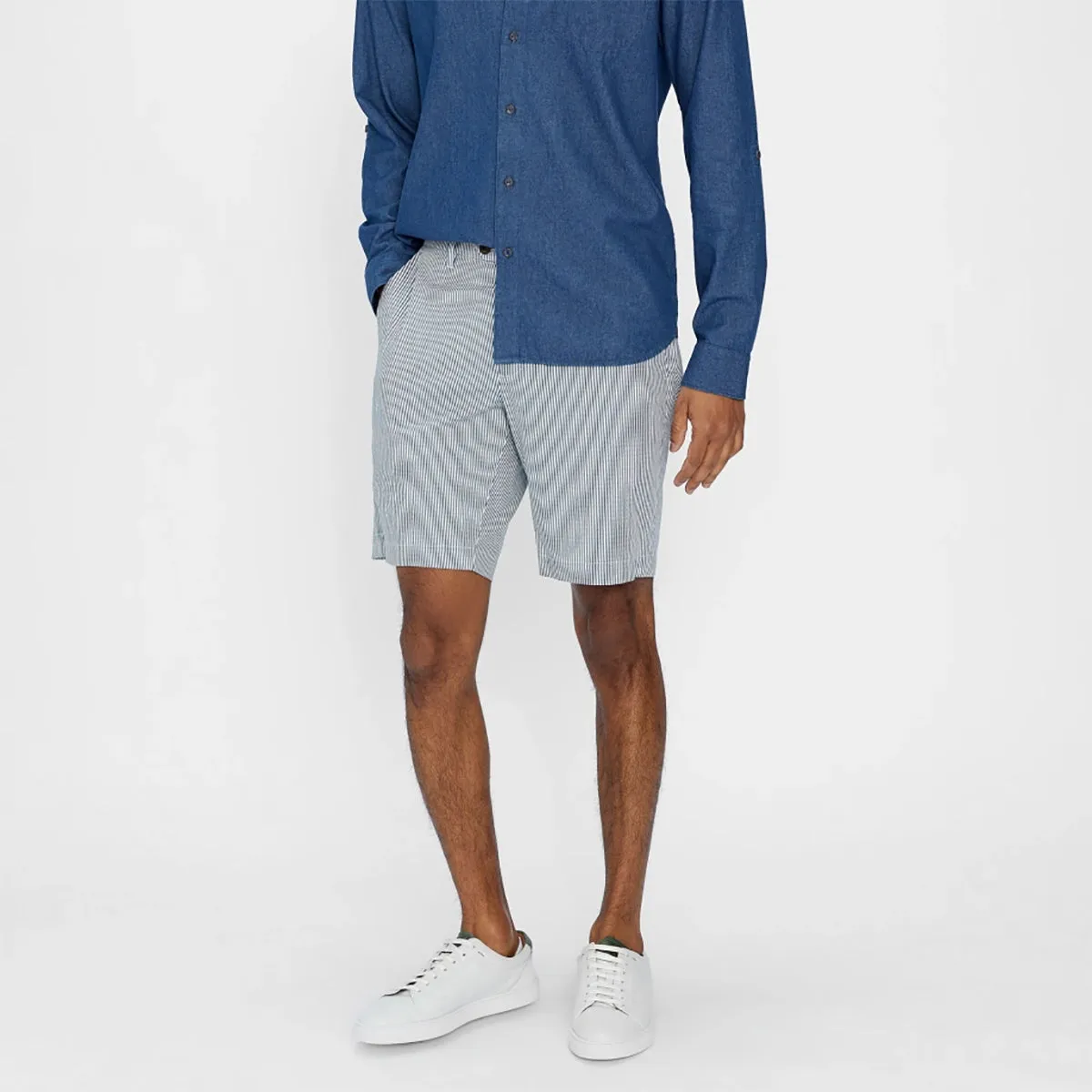 Ted Baker White Blue SERUM Striped Shorts