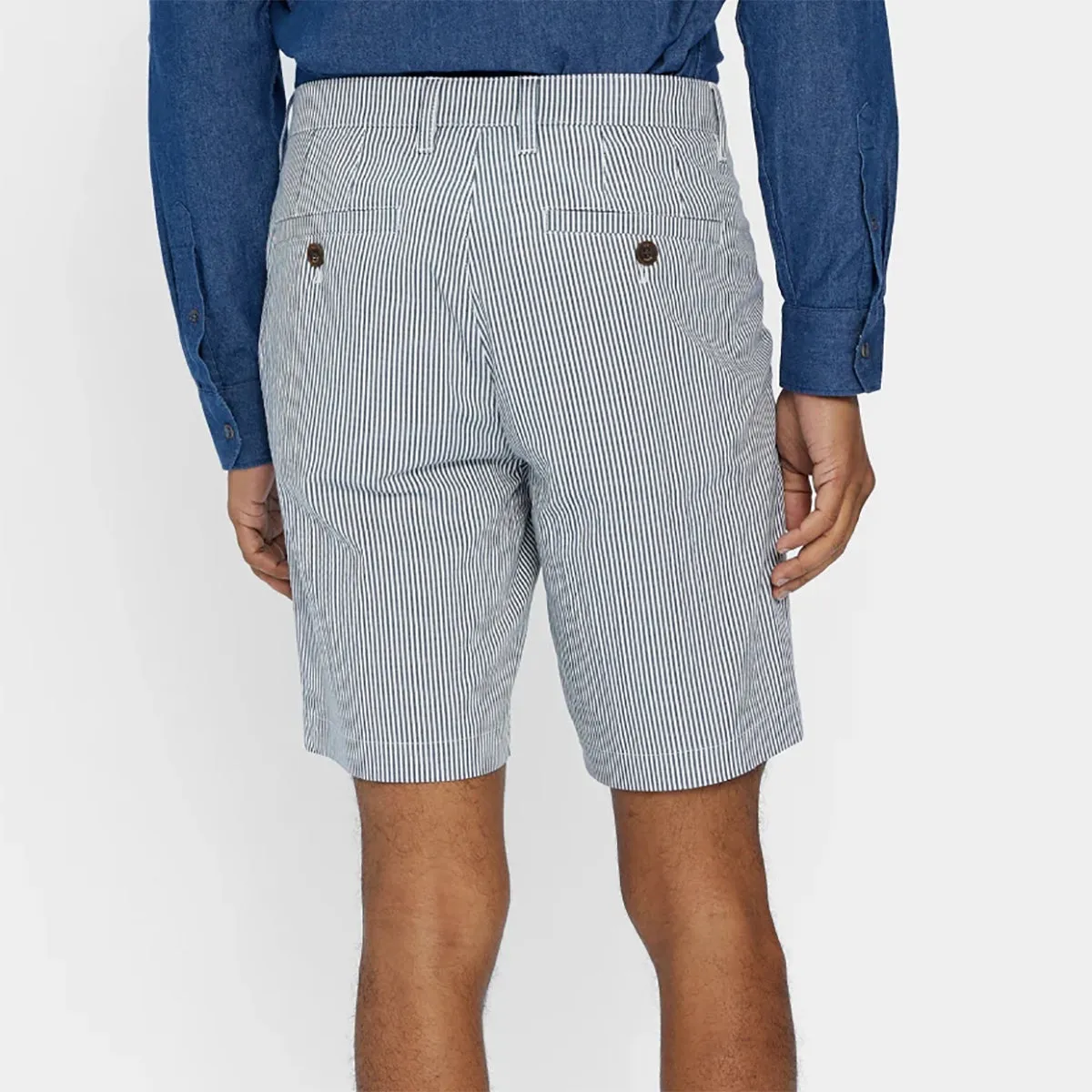 Ted Baker White Blue SERUM Striped Shorts