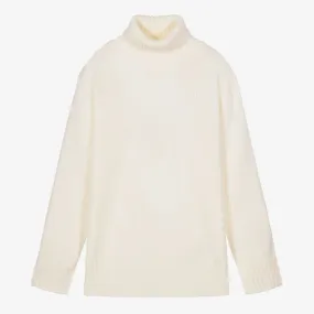 Teen Ivory Roll Neck Sweater