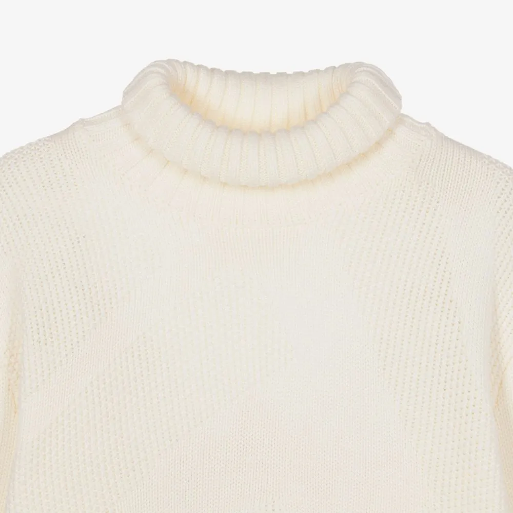 Teen Ivory Roll Neck Sweater