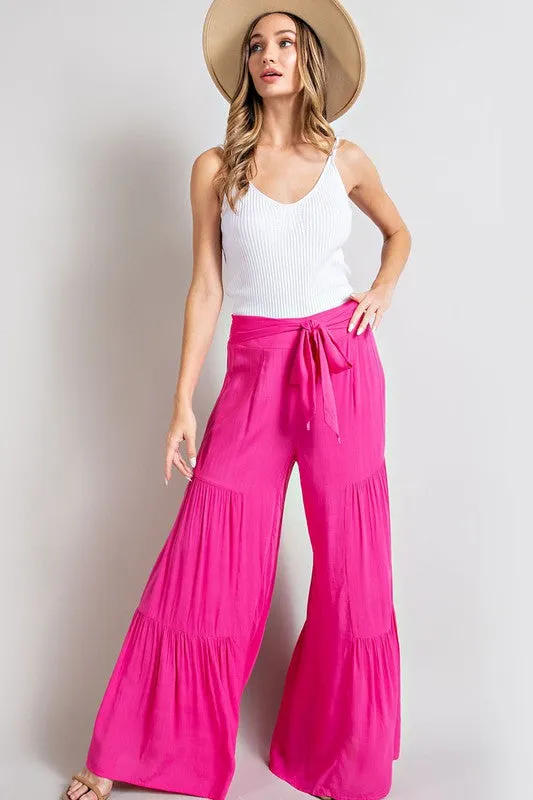 Tiered wide leg pants - tiered wide leg trousers