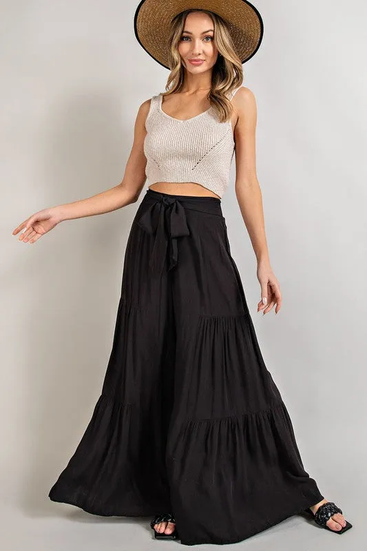 Tiered wide leg pants - tiered wide leg trousers