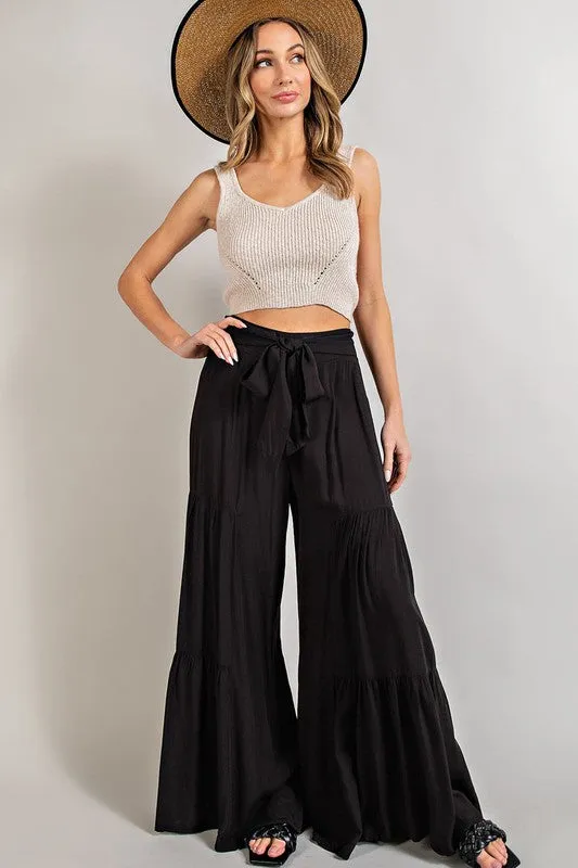 Tiered wide leg pants - tiered wide leg trousers