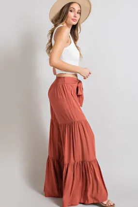 Tiered wide leg pants - tiered wide leg trousers