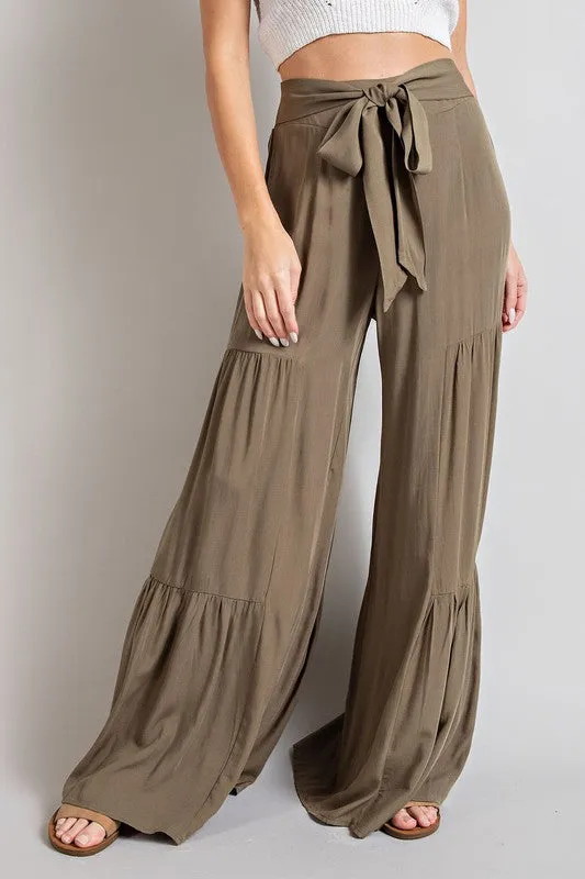 Tiered wide leg pants - tiered wide leg trousers