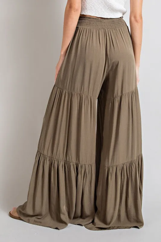 Tiered wide leg pants - tiered wide leg trousers