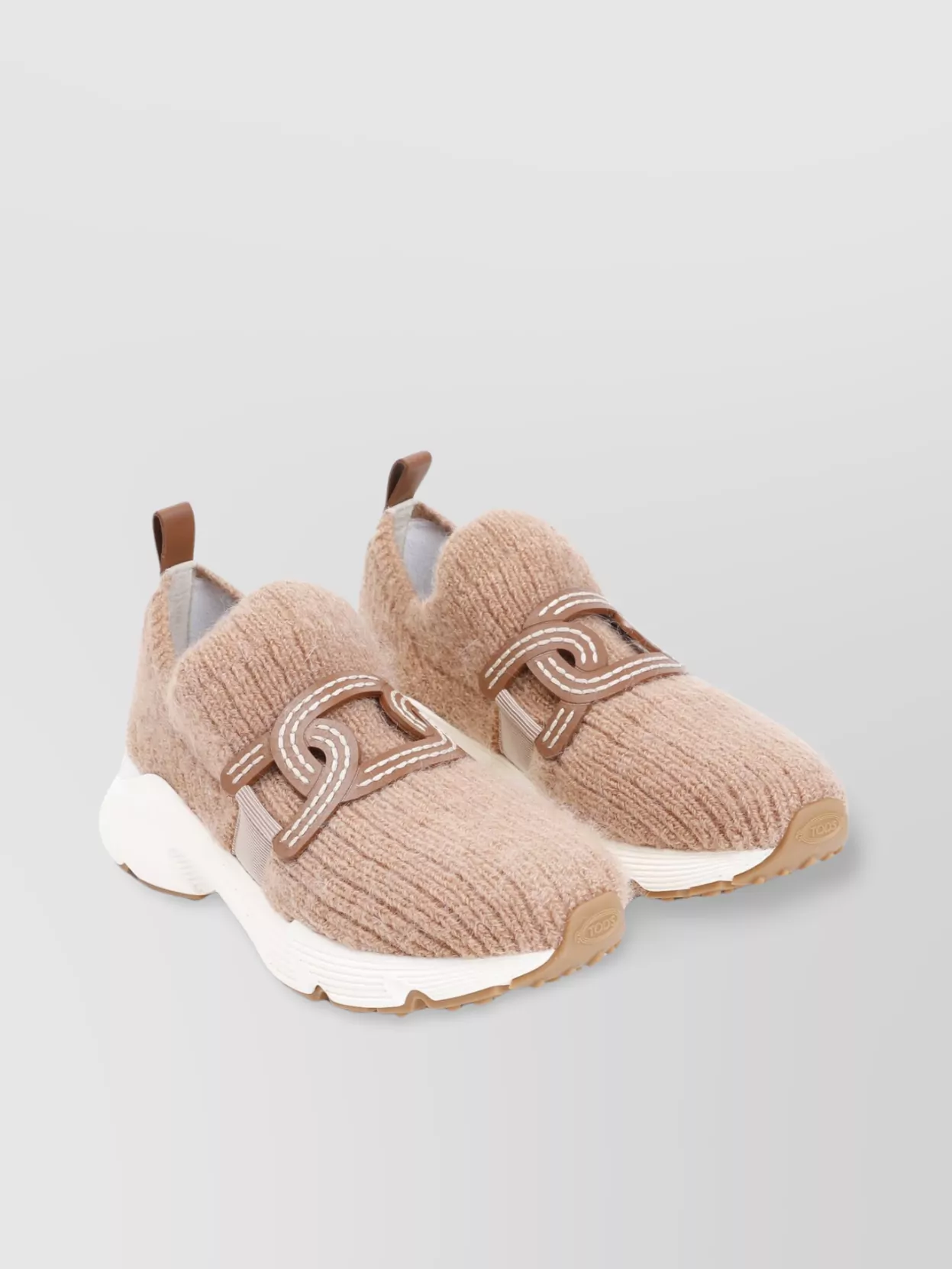 Tod's   Wool knit sneakers leather chain