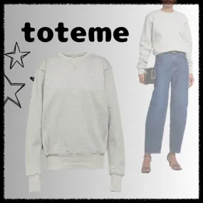 TOTEME Crew Neck Unisex Sweat Street Style Plain Long Sleeves - Shop Now!