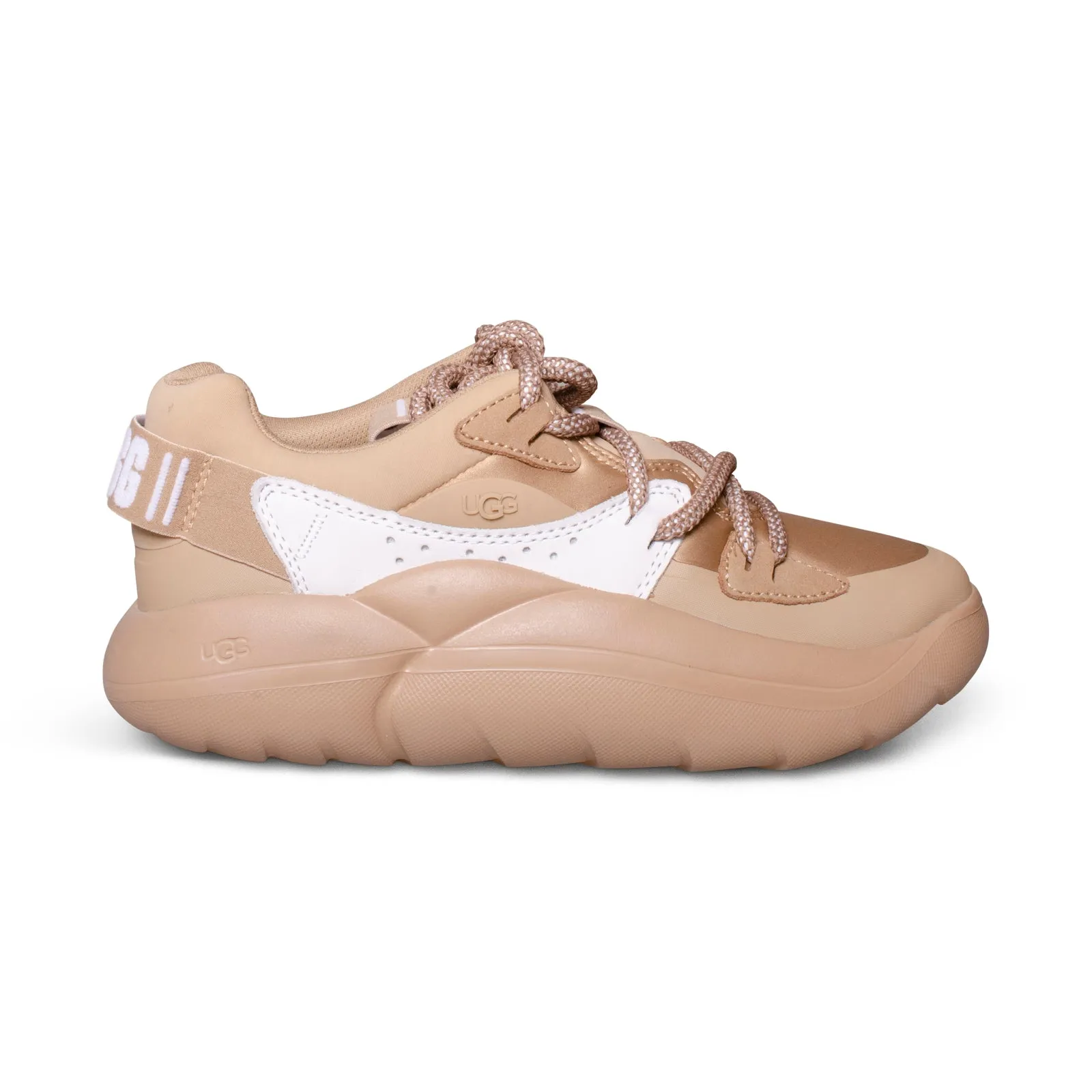 UGG Cloud Lace Sand White Sneakers Women's