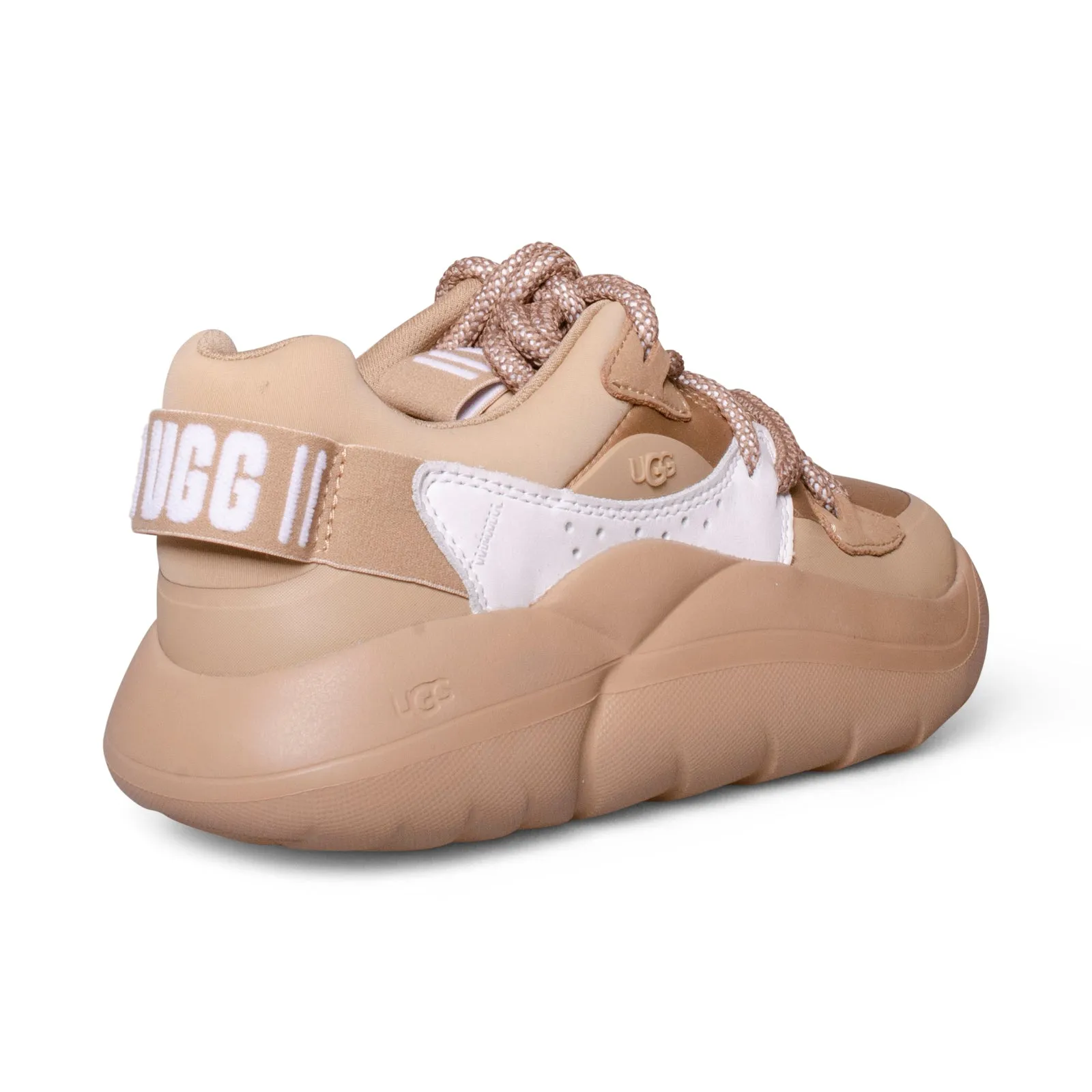 UGG Cloud Lace Sand White Sneakers Women's