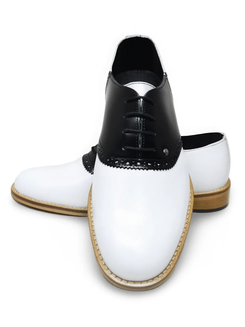 Unisex Black-White Lace-Up Bowling Shoes with Flat Sole