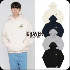 Unisex Long Sleeves Logo Hoodies | GRAVER Street Style