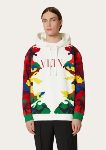 Valentino long sleeves logo luxury hoodies for street style