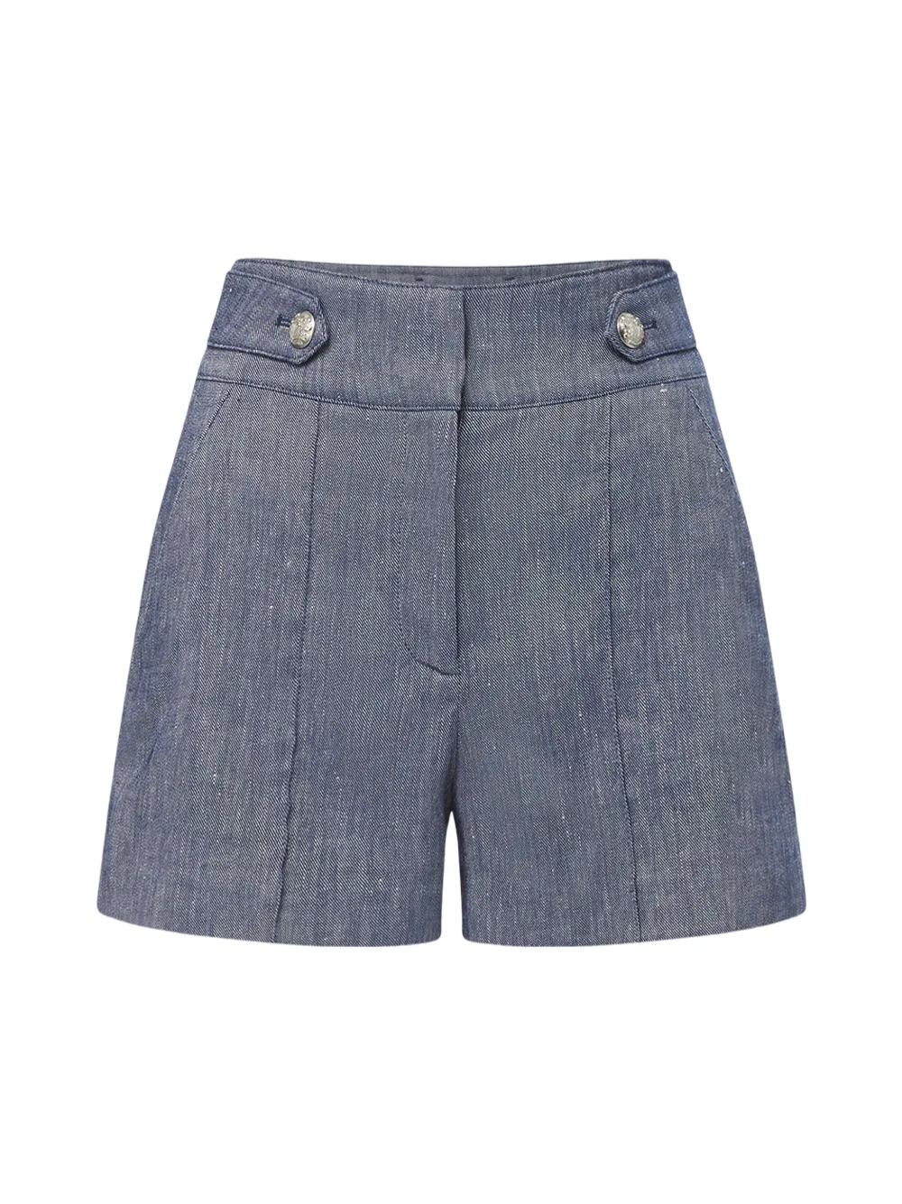 Veronica Beard Runo Linen Shorts - Blue Melange