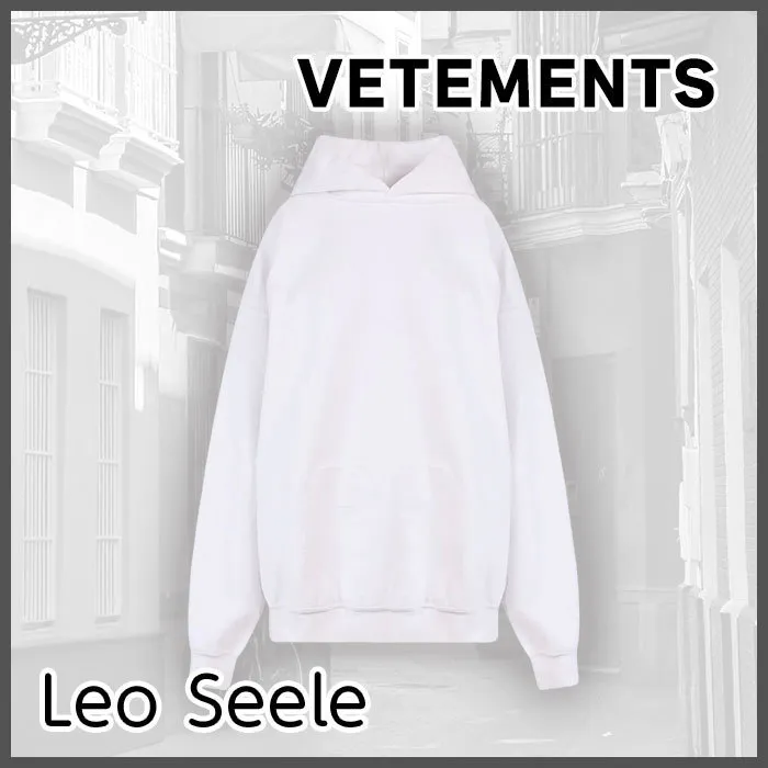 VETEMENTS Long Sleeves Plain Logo Hoodies & Sweatshirts | Street Style