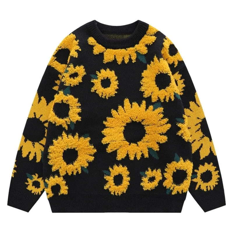 Vintage Sunflower Kawaii Sweater