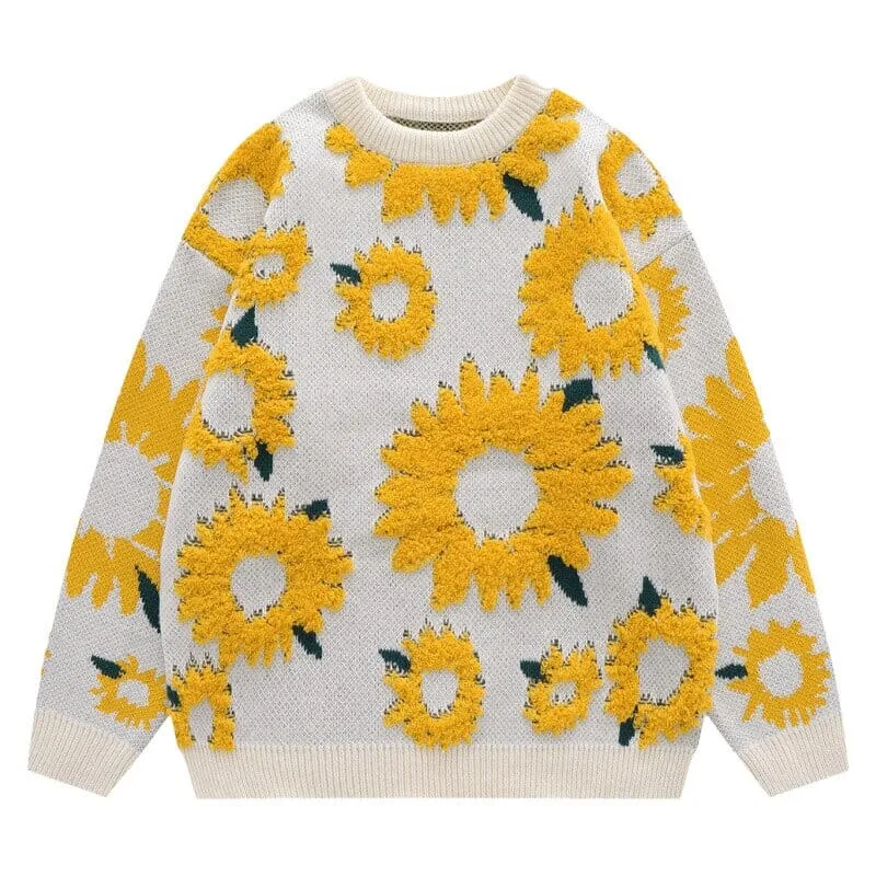 Vintage Sunflower Kawaii Sweater