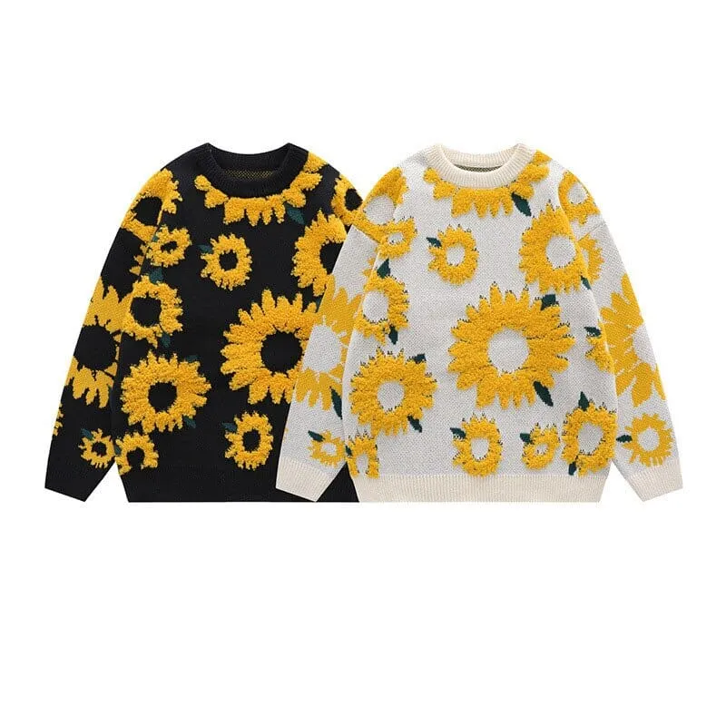 Vintage Sunflower Kawaii Sweater