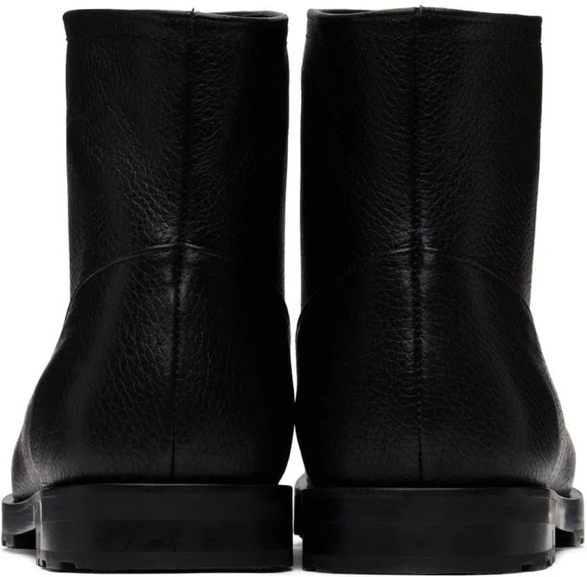 We11done Black Shrunken Ankle Boots