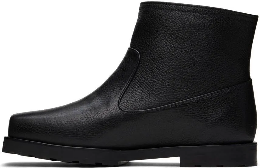 We11done Black Shrunken Ankle Boots