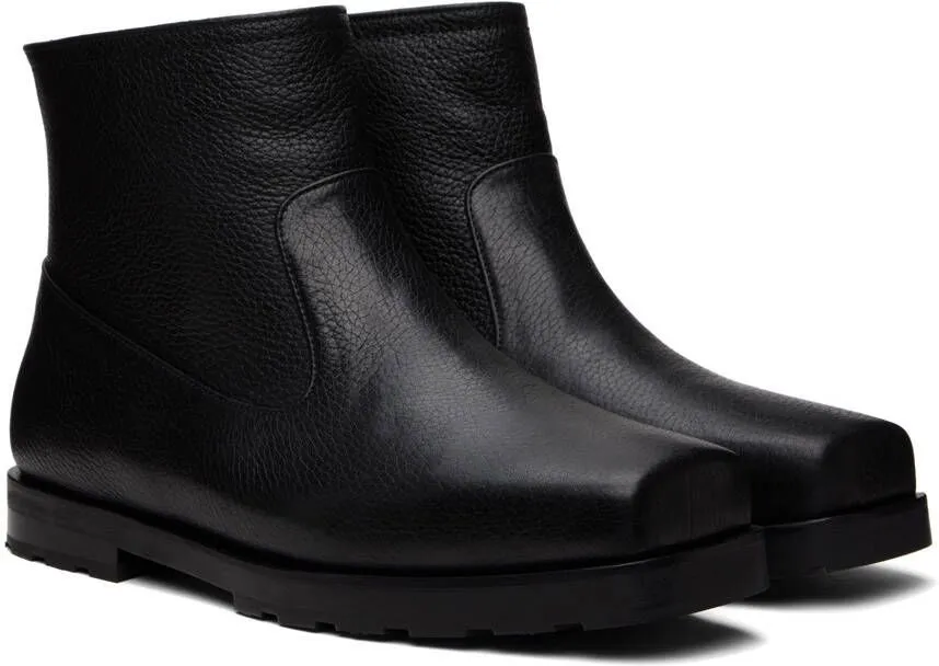 We11done Black Shrunken Ankle Boots