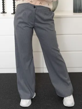 Week Canja light grey melange pant pinstripe