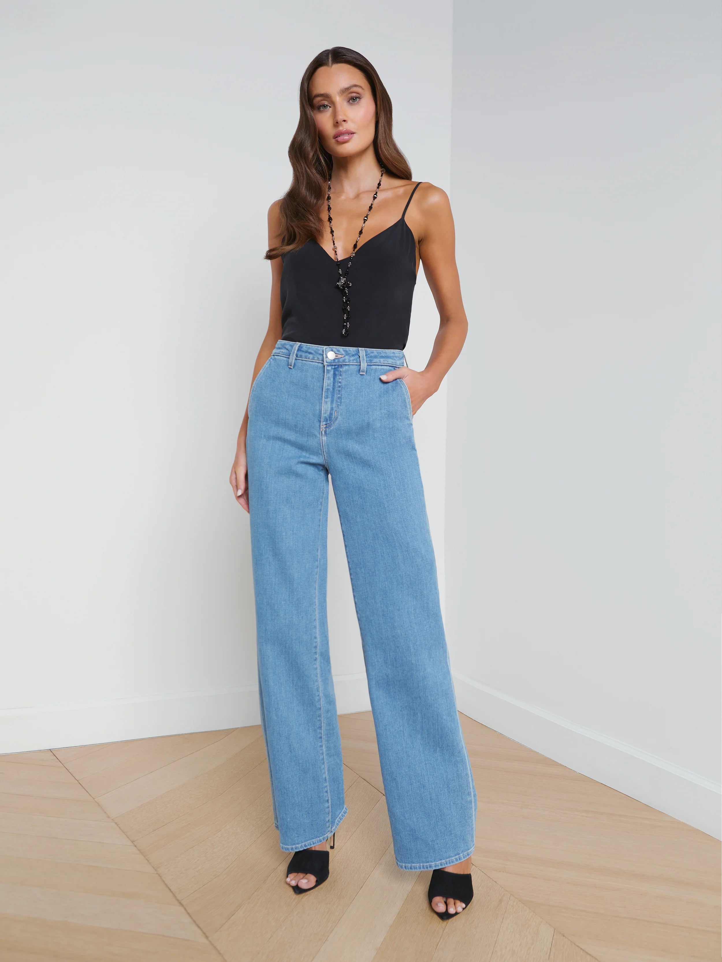 Weston Wide Leg Jeans in Belize by L'agence.