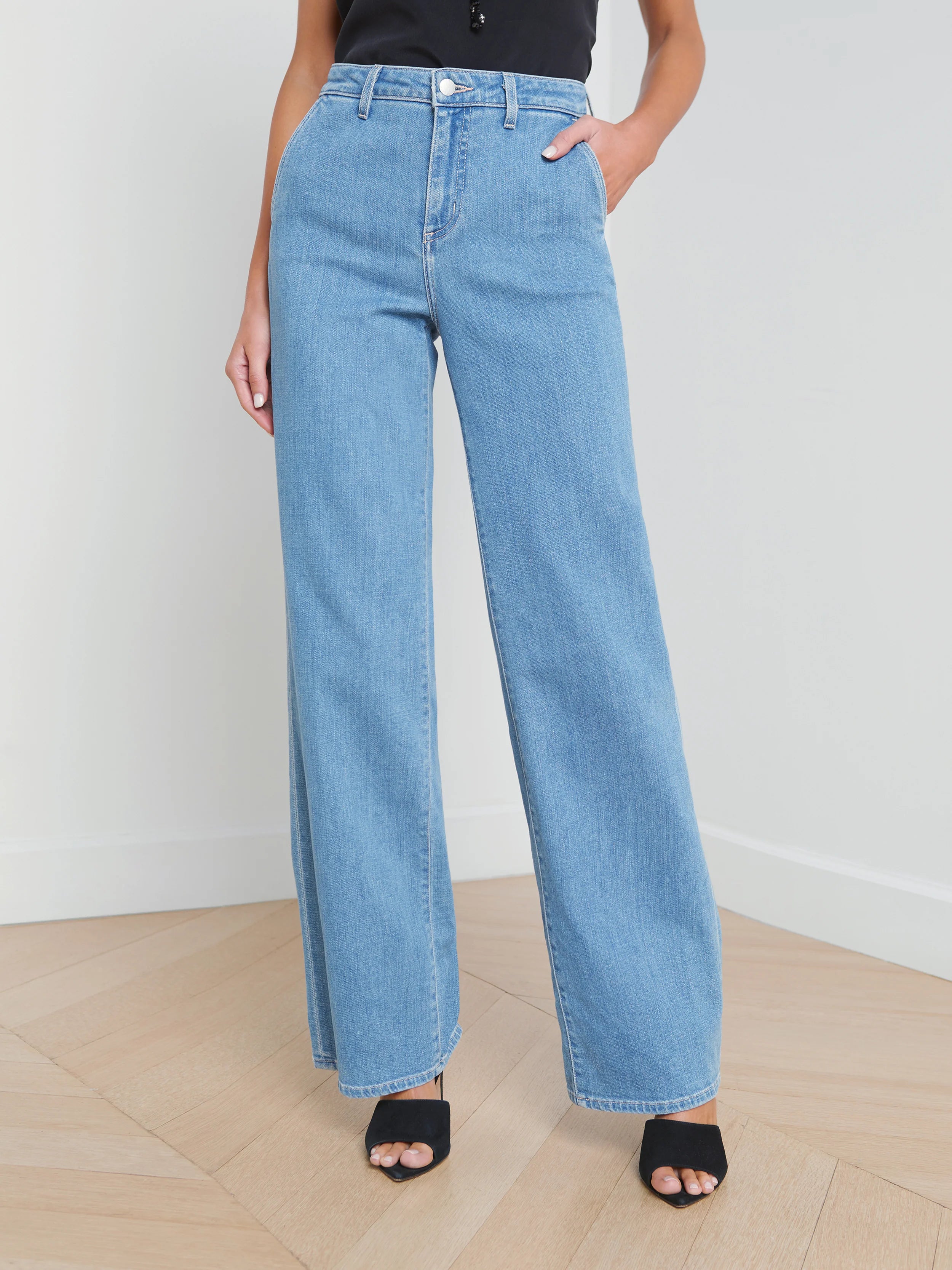 Weston Wide Leg Jeans in Belize by L'agence.