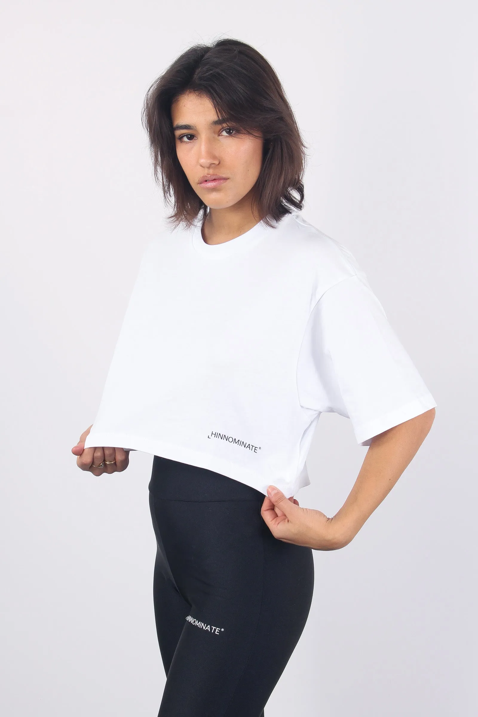 White Cotton Crop T-shirt