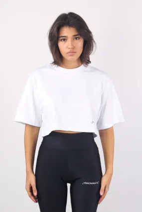 White Cotton Crop T-shirt