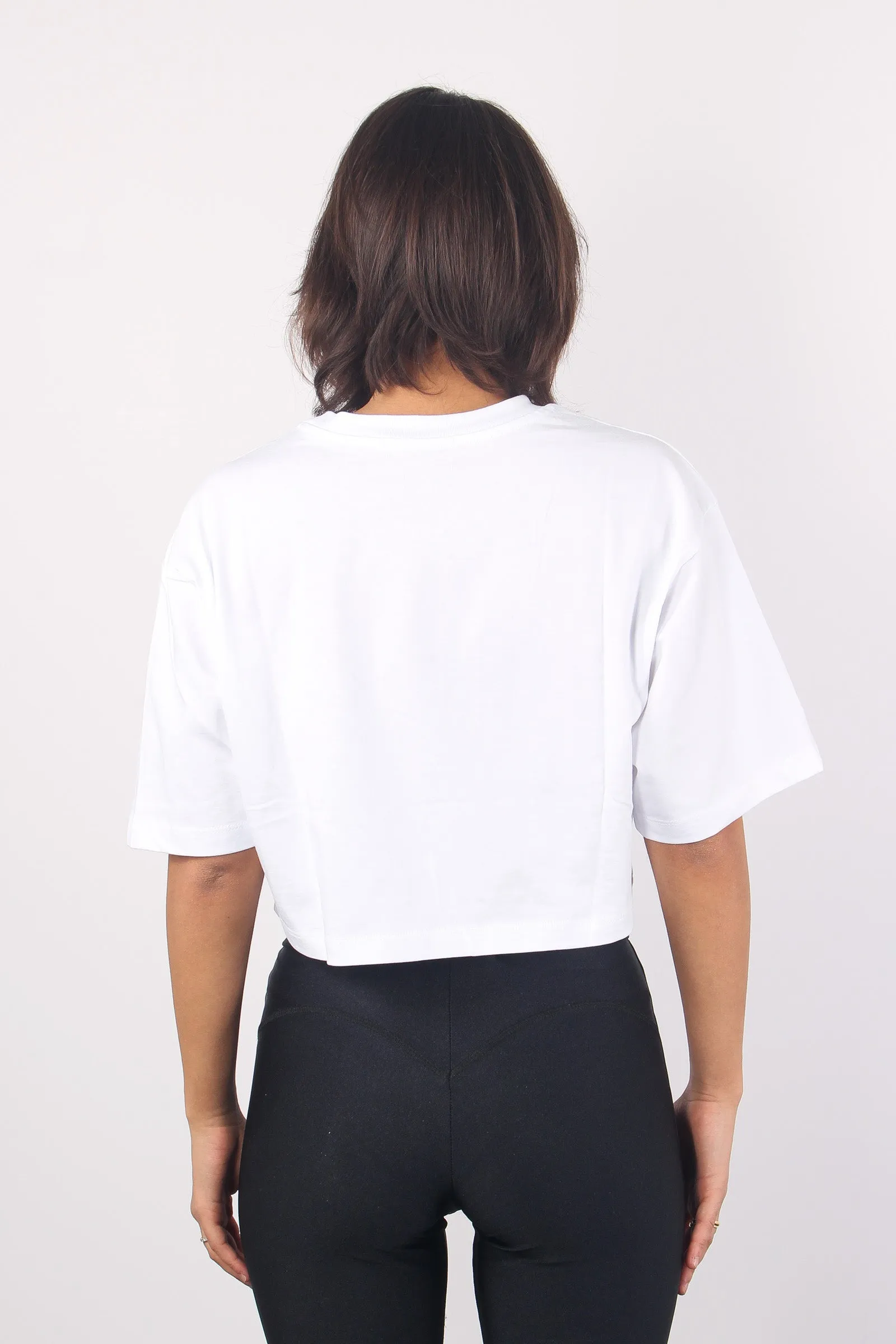 White Cotton Crop T-shirt