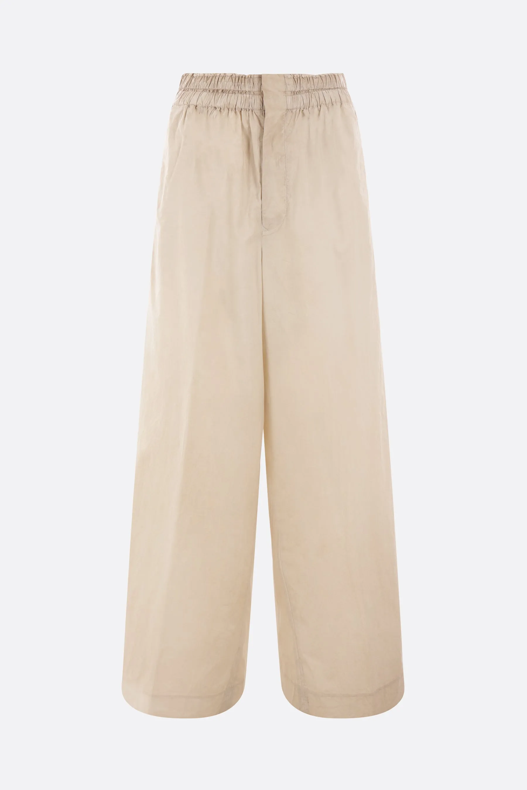 Wide-leg poplin pants