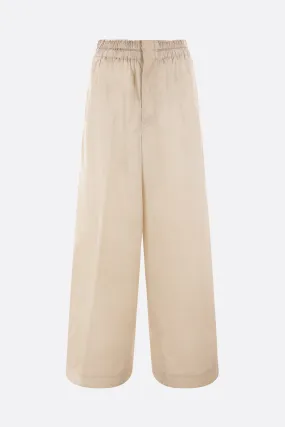 Wide-leg poplin pants