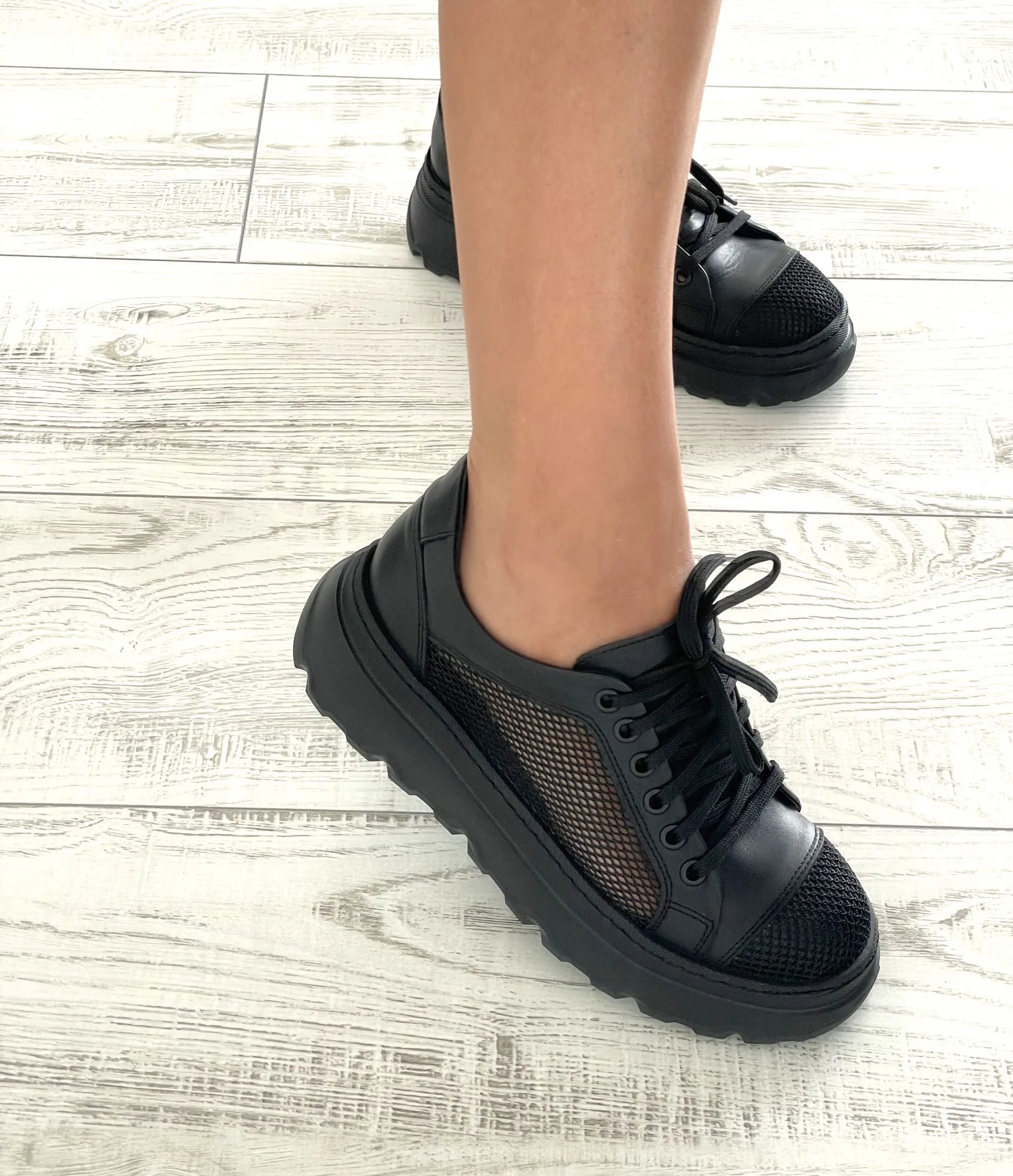 Women genuine leather sneakers,Back Genuine Leather Sneakers,Leather sneakers for women,Black leather sneakers by Adrenaline