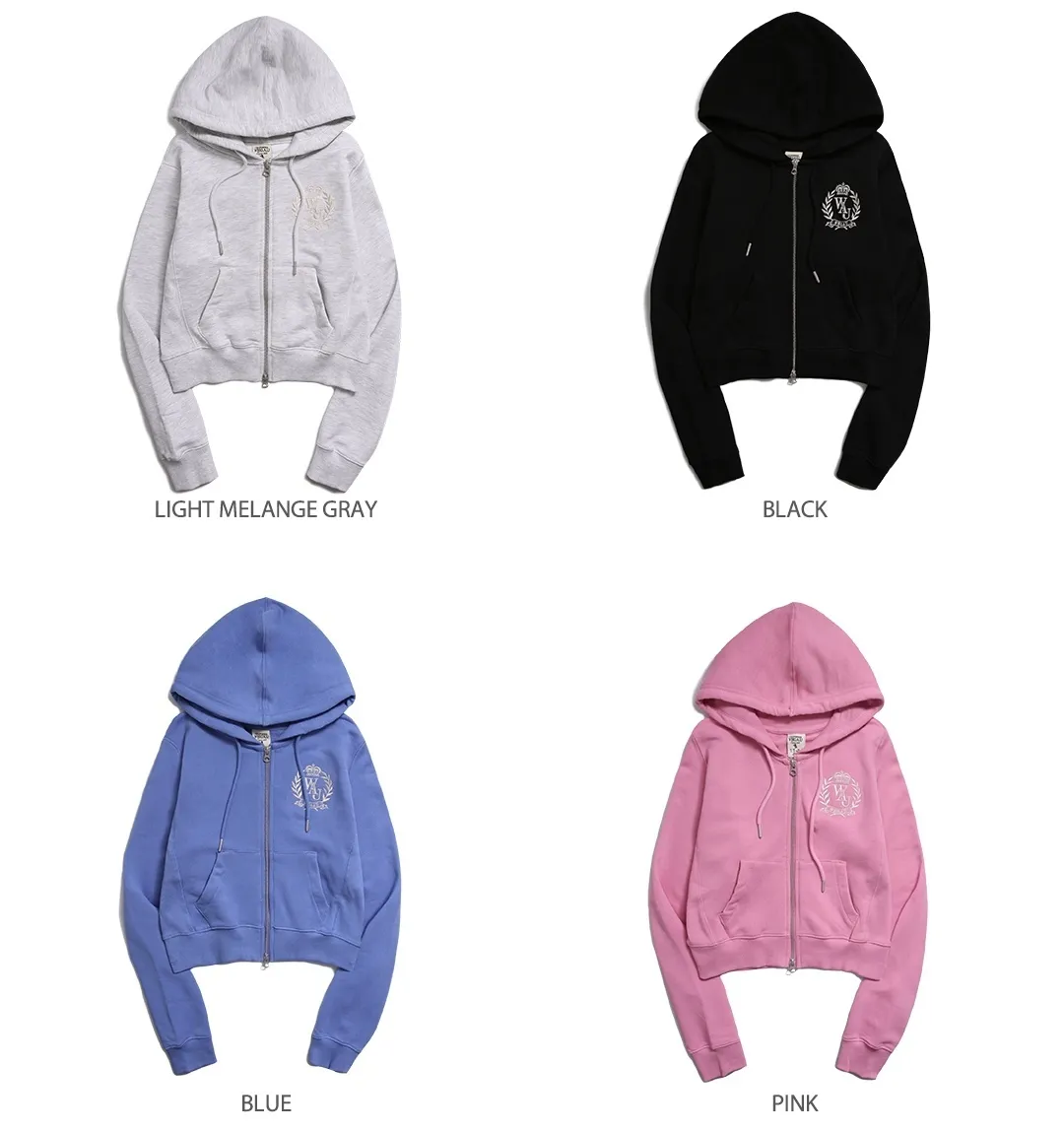 Women's Emblem Hood Zip Up (4 Colors) | WHO.A.U WHMZD2225F