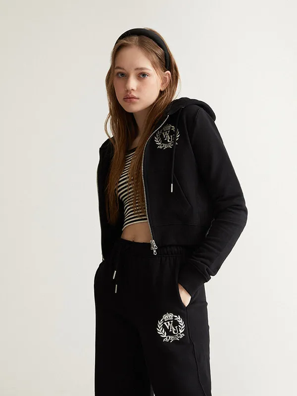 Women's Emblem Hood Zip Up (4 Colors) | WHO.A.U WHMZD2225F