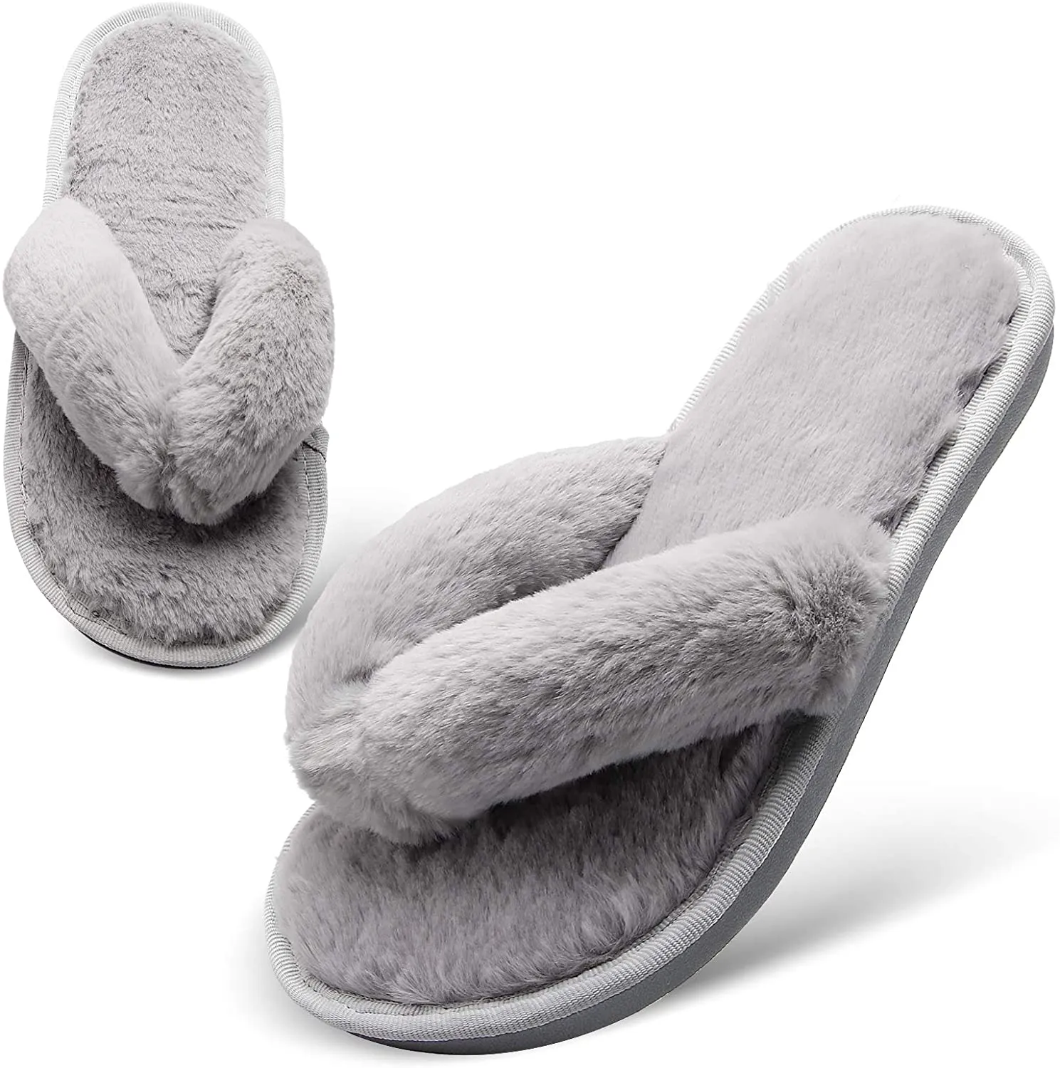 Women's Fuzzy Flip Flop Cozy Slipper - Haute Edition