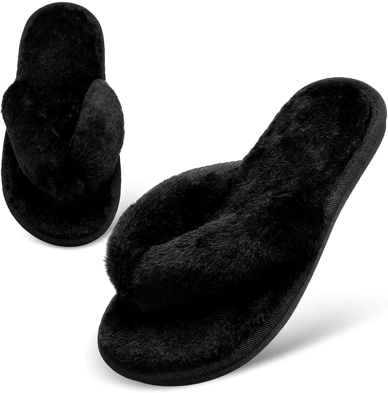 Women's Fuzzy Flip Flop Cozy Slipper - Haute Edition