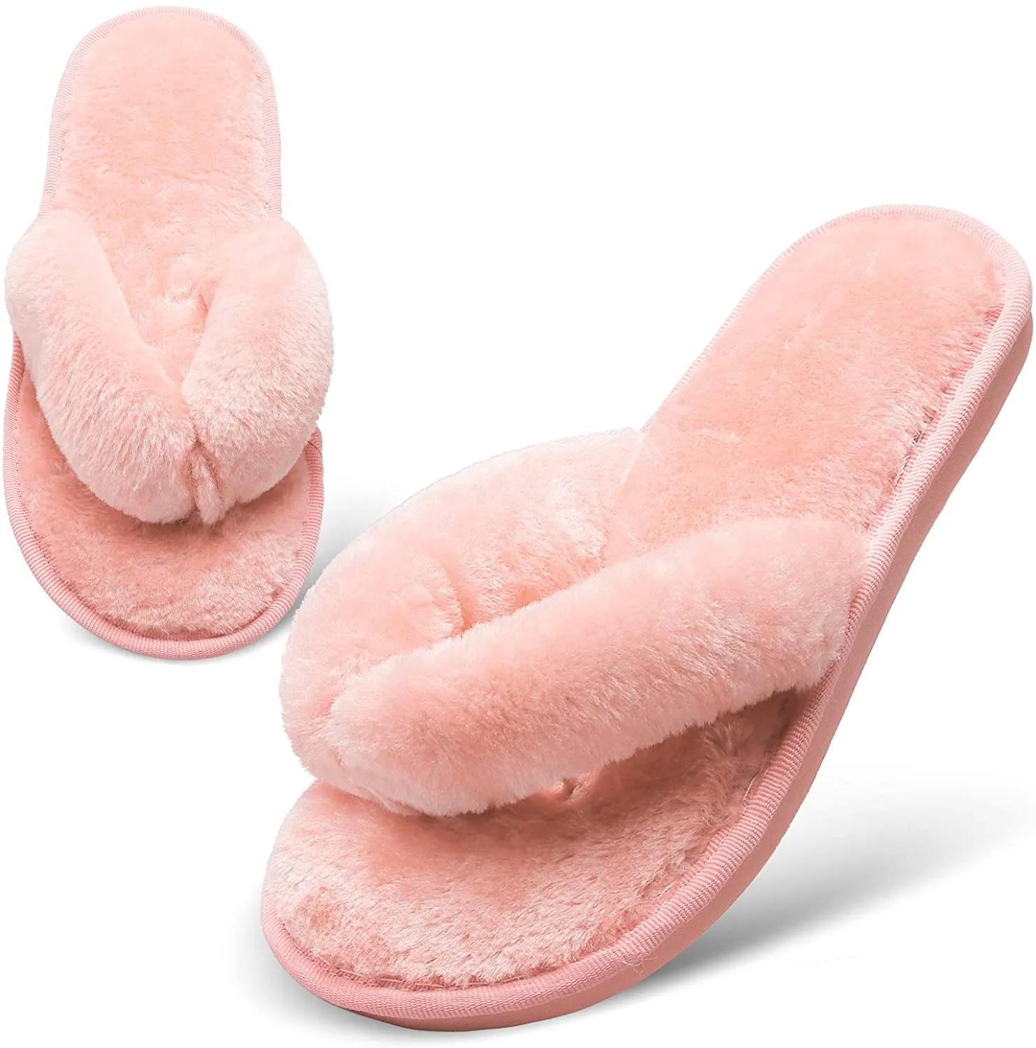 Women's Fuzzy Flip Flop Cozy Slipper - Haute Edition